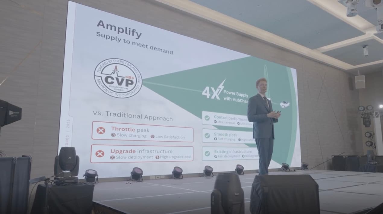 台上解說 CVP® 系統——不是抑制尖峰用電,而是把尖峰削平。